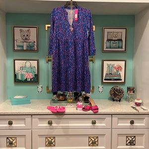 Lilly Pulitzer Alaina Dress, Small, Color: Blue Flare Growl & Prowl, New-Tags